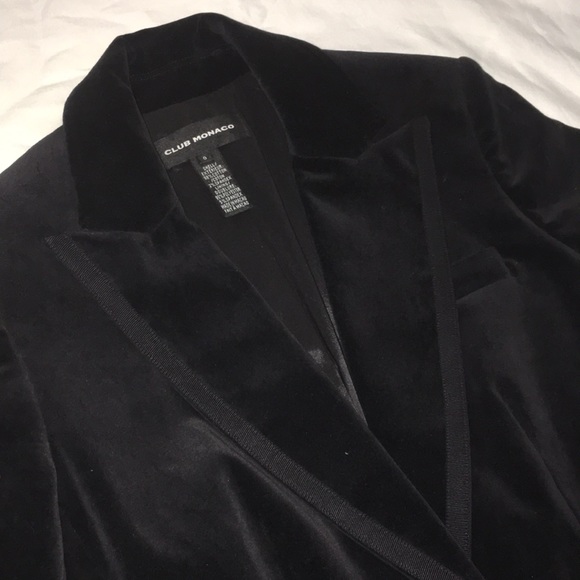 Velvety Black One Button Tuxedo Blazer - Picture 2 of 6